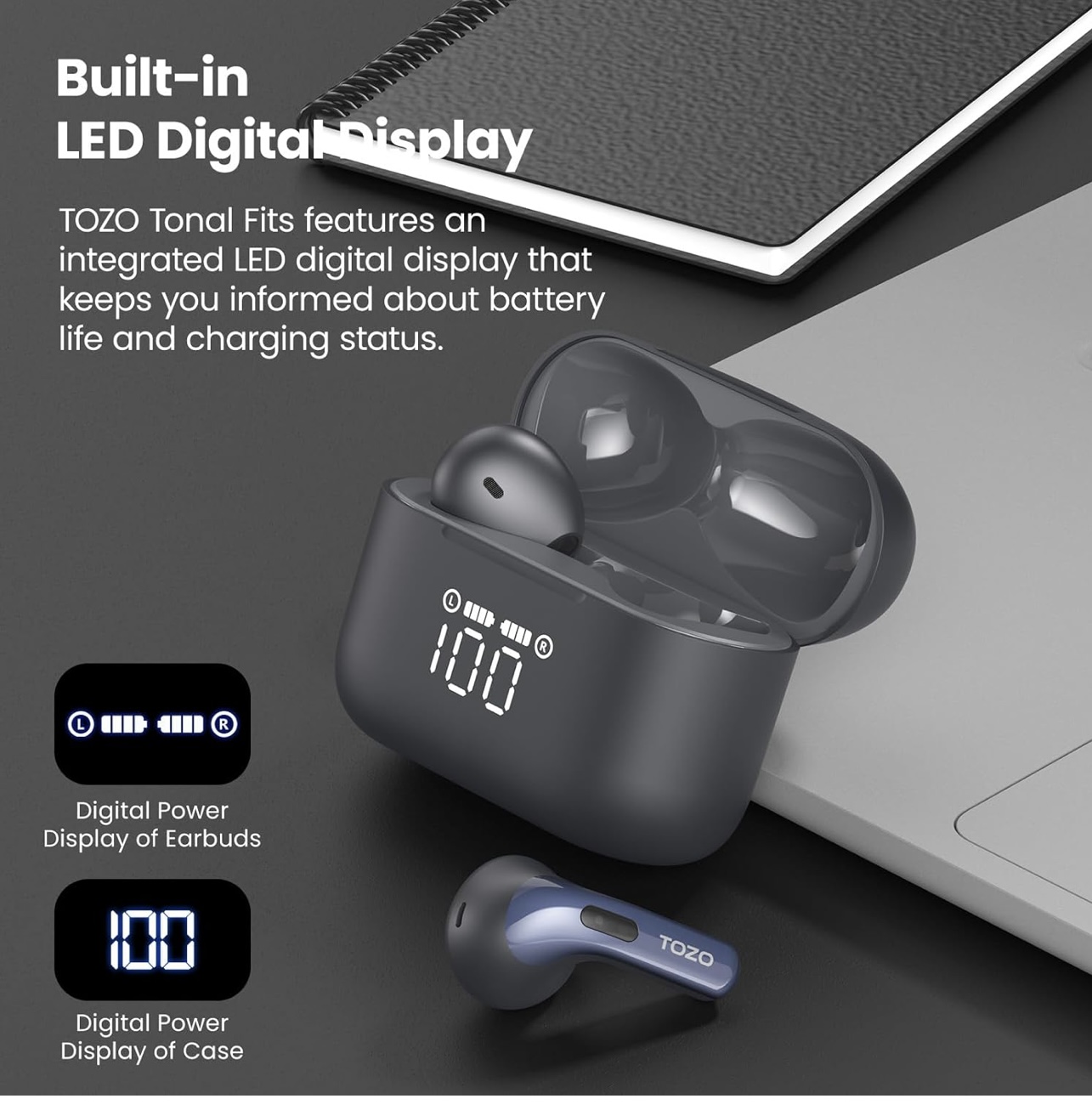 TOZO T10 Bluetooth 5.3 Wireless Earbuds - Additional image 4 - Earbuds from Amazon
